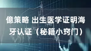 億策略 出生医学证明海牙认证（秘籍小窍门）